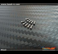 Hawk Creation M1x3mm Pan Head Stainless Steel Screws (10pcs)